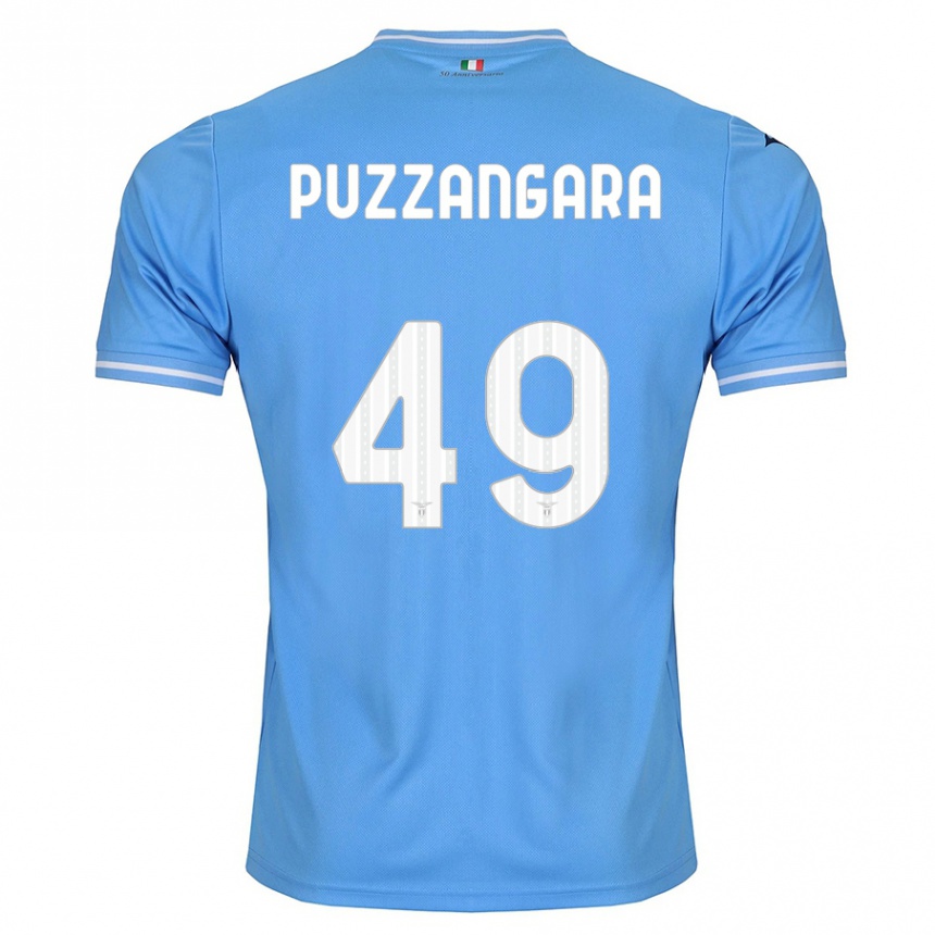 Herren Fußball Angelo Antonio Puzzangara #49 Blau Heimtrikot Trikot 2023/24 T-Shirt Luxemburg