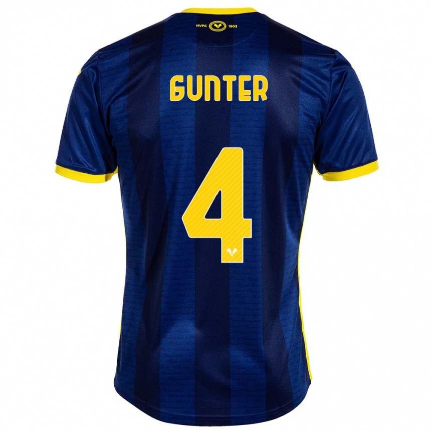 Herren Fußball Koray Günter #4 Marine Heimtrikot Trikot 2023/24 T-Shirt Luxemburg