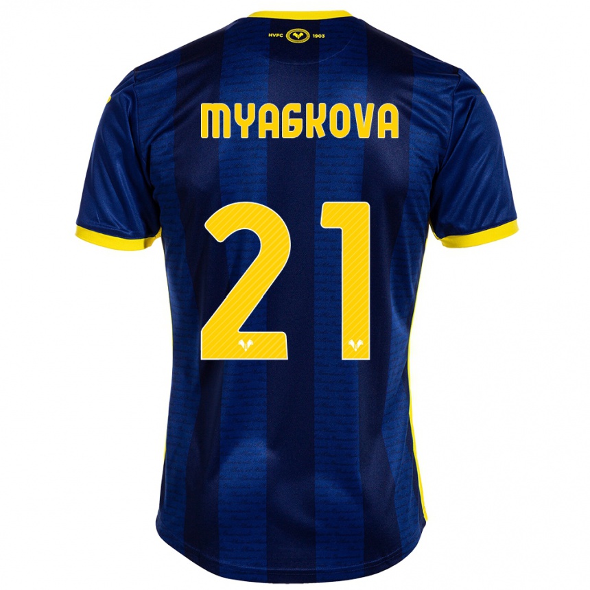 Herren Fußball Alina Myagkova #21 Marine Heimtrikot Trikot 2023/24 T-Shirt Luxemburg