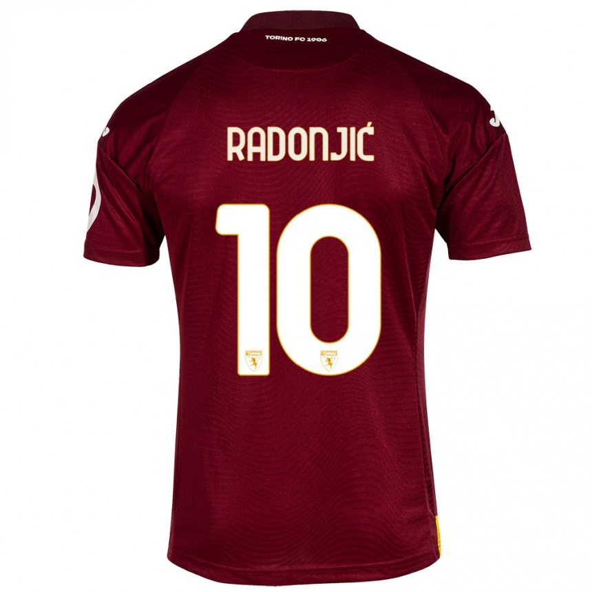 Herren Fußball Nemanja Radonjić #10 Dunkelrot Heimtrikot Trikot 2023/24 T-Shirt Luxemburg