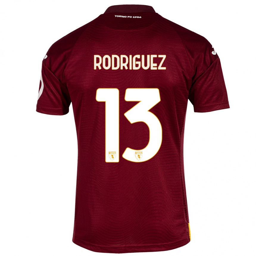 Herren Fußball Ricardo Rodríguez #13 Dunkelrot Heimtrikot Trikot 2023/24 T-Shirt Luxemburg