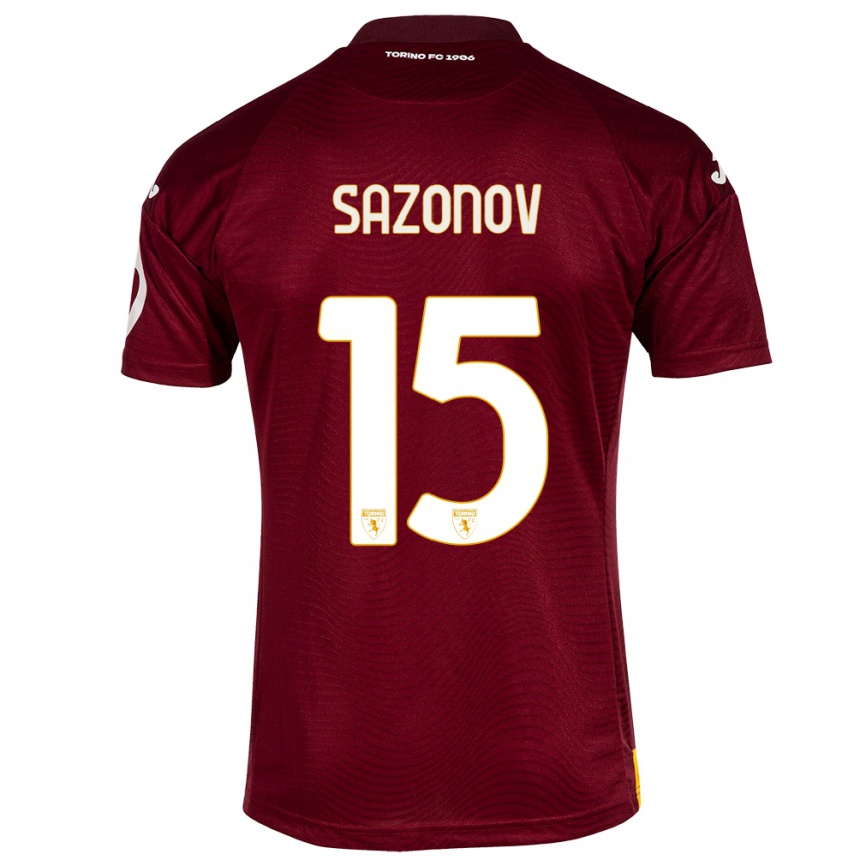 Herren Fußball Saba Sazonov #15 Dunkelrot Heimtrikot Trikot 2023/24 T-Shirt Luxemburg