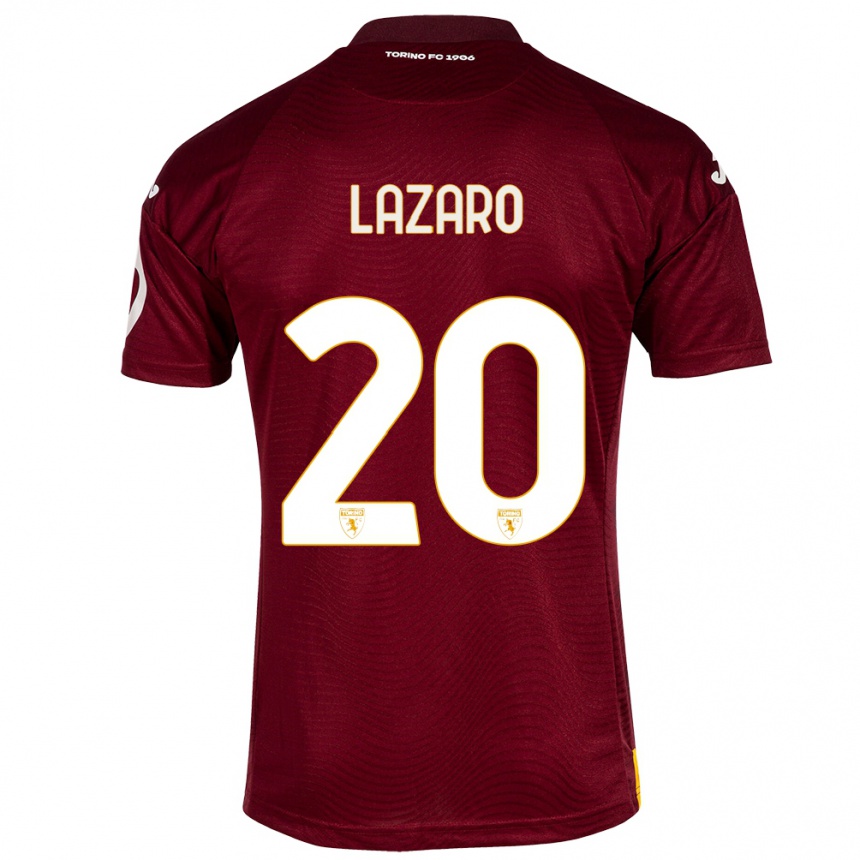 Herren Fußball Valentino Lazaro #20 Dunkelrot Heimtrikot Trikot 2023/24 T-Shirt Luxemburg