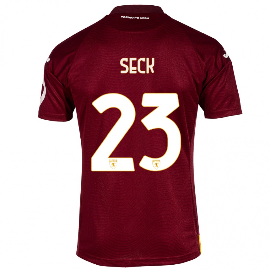Herren Fußball Demba Seck #23 Dunkelrot Heimtrikot Trikot 2023/24 T-Shirt Luxemburg
