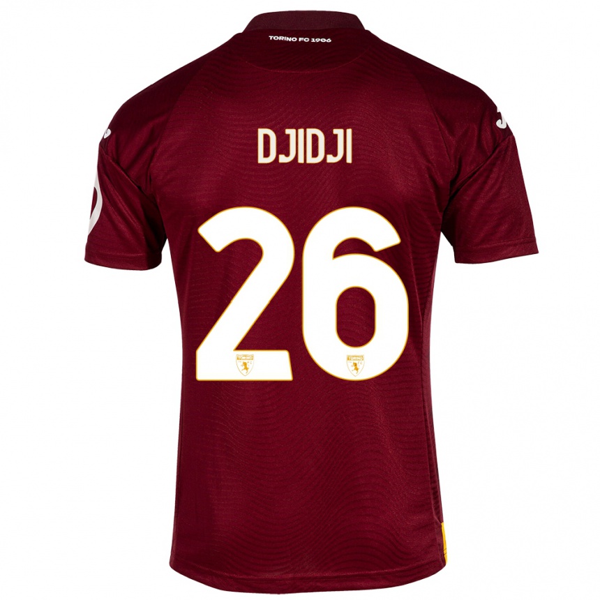 Herren Fußball Koffi Djidji #26 Dunkelrot Heimtrikot Trikot 2023/24 T-Shirt Luxemburg