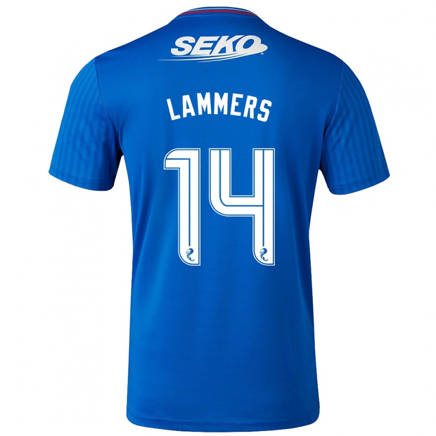 Herren Fußball Sam Lammers #14 Blau Heimtrikot Trikot 2023/24 T-Shirt Luxemburg