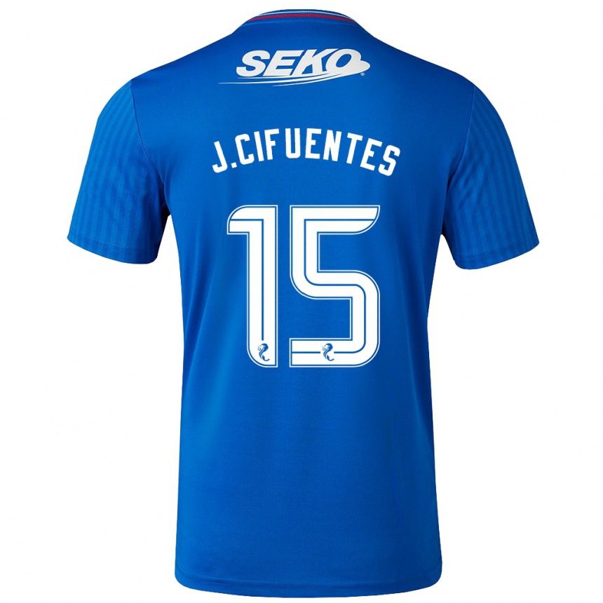 Herren Fußball José Cifuentes #15 Blau Heimtrikot Trikot 2023/24 T-Shirt Luxemburg