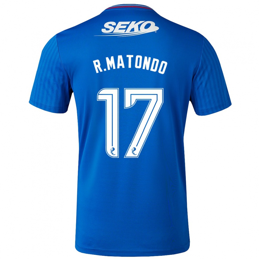 Herren Fußball Rabbi Matondo #17 Blau Heimtrikot Trikot 2023/24 T-Shirt Luxemburg
