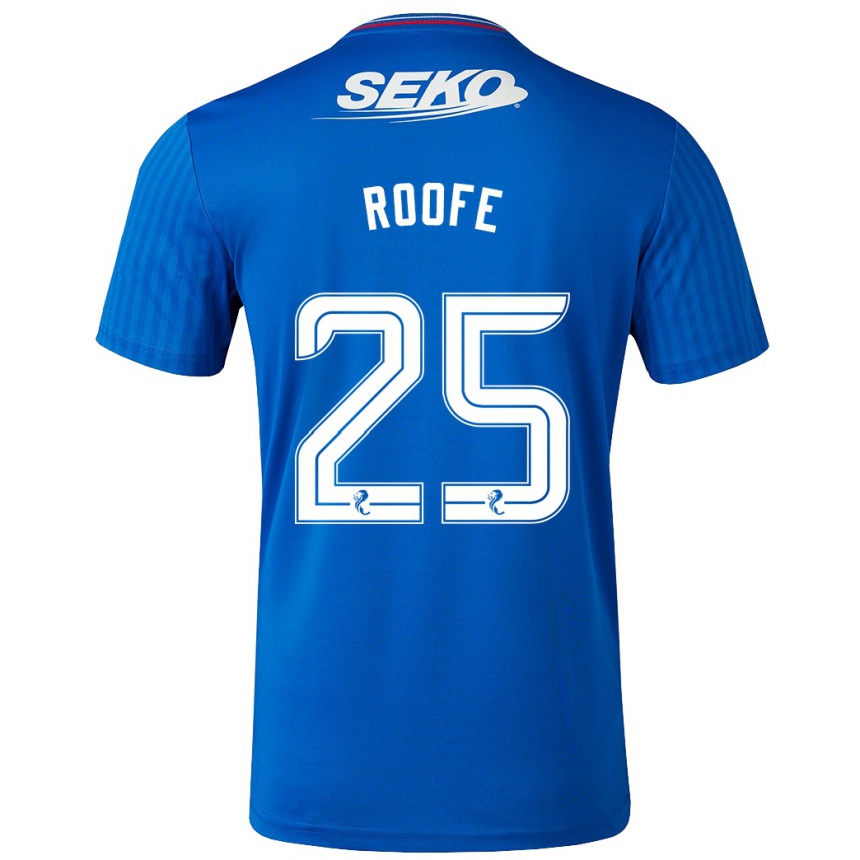 Herren Fußball Kemar Roofe #25 Blau Heimtrikot Trikot 2023/24 T-Shirt Luxemburg