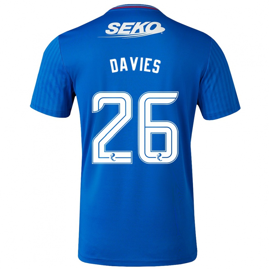 Herren Fußball Ben Davies #26 Blau Heimtrikot Trikot 2023/24 T-Shirt Luxemburg