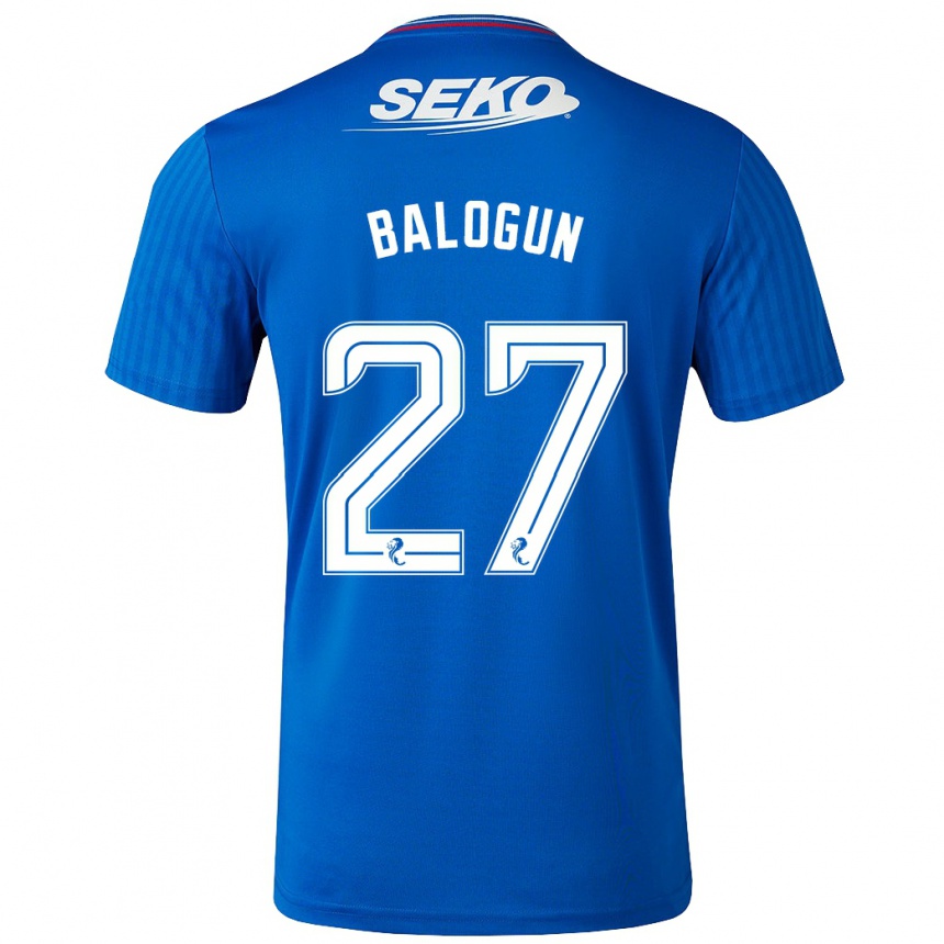 Herren Fußball Leon Balogun #27 Blau Heimtrikot Trikot 2023/24 T-Shirt Luxemburg