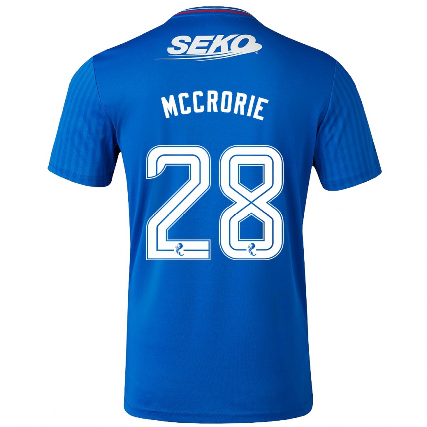 Herren Fußball Robby Mccrorie #28 Blau Heimtrikot Trikot 2023/24 T-Shirt Luxemburg