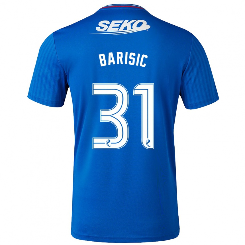 Herren Fußball Borna Barisic #31 Blau Heimtrikot Trikot 2023/24 T-Shirt Luxemburg