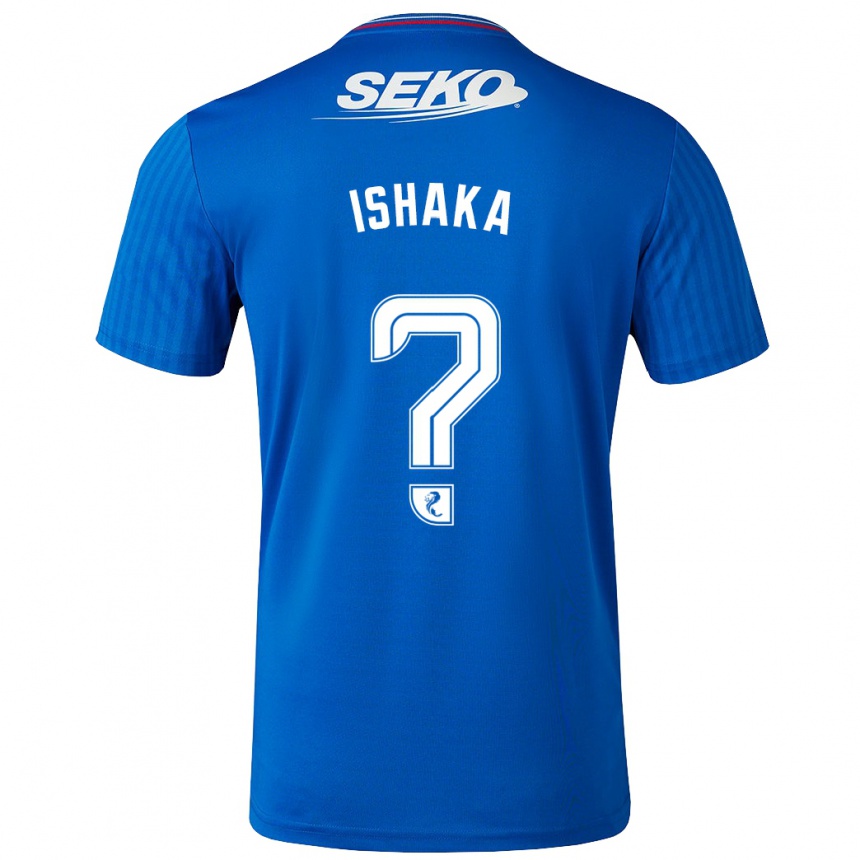Herren Fußball Thompson Ishaka #0 Blau Heimtrikot Trikot 2023/24 T-Shirt Luxemburg