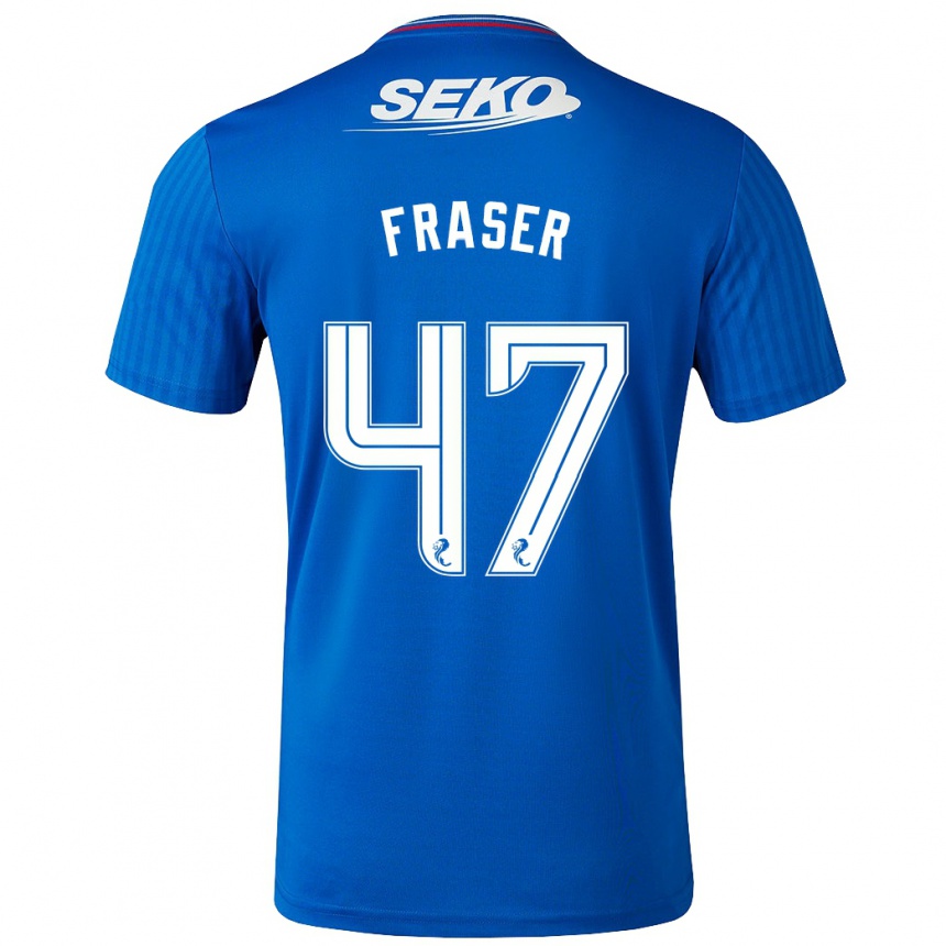Herren Fußball Robbie Fraser #47 Blau Heimtrikot Trikot 2023/24 T-Shirt Luxemburg