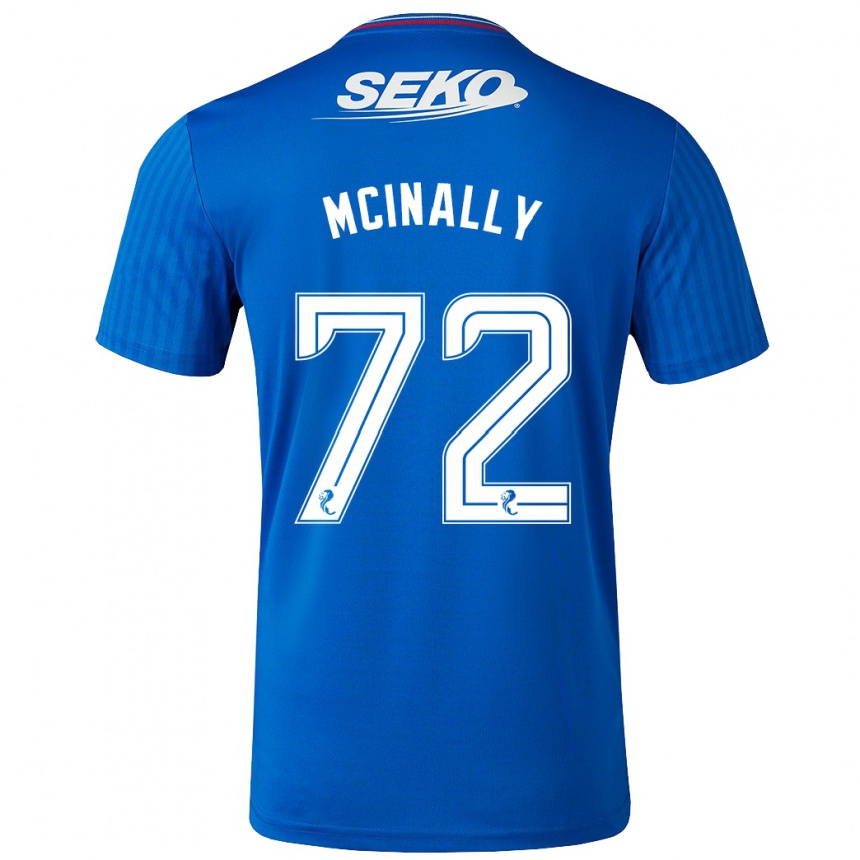 Herren Fußball Darren Mcinally #72 Blau Heimtrikot Trikot 2023/24 T-Shirt Luxemburg