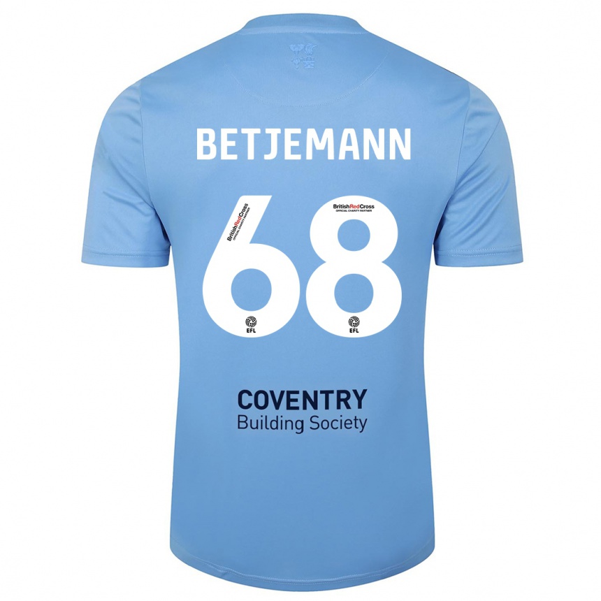 Herren Fußball Elliot Betjemann #68 Himmelblau Heimtrikot Trikot 2023/24 T-Shirt Luxemburg