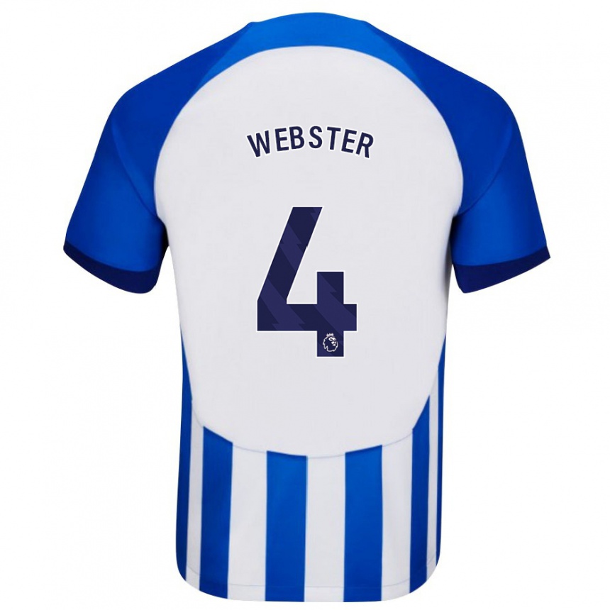 Herren Fußball Adam Webster #4 Blau Heimtrikot Trikot 2023/24 T-Shirt Luxemburg