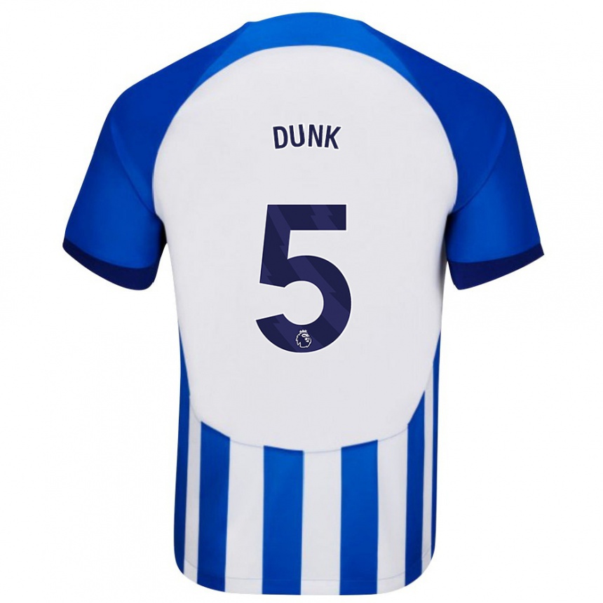 Herren Fußball Lewis Dunk #5 Blau Heimtrikot Trikot 2023/24 T-Shirt Luxemburg