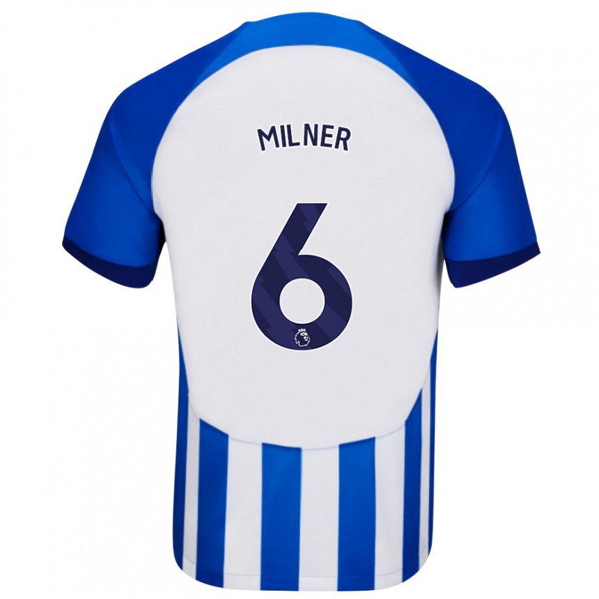 Herren Fußball James Milner #6 Blau Heimtrikot Trikot 2023/24 T-Shirt Luxemburg