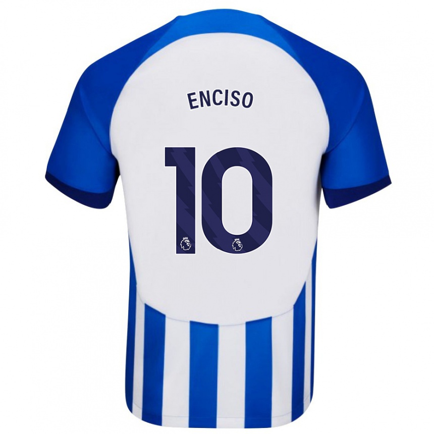 Herren Fußball Julio Enciso #10 Blau Heimtrikot Trikot 2023/24 T-Shirt Luxemburg