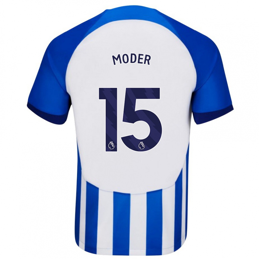 Herren Fußball Jakub Moder #15 Blau Heimtrikot Trikot 2023/24 T-Shirt Luxemburg