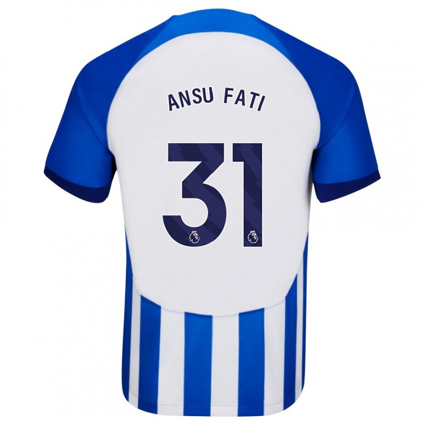 Herren Fußball Ansu Fati #31 Blau Heimtrikot Trikot 2023/24 T-Shirt Luxemburg
