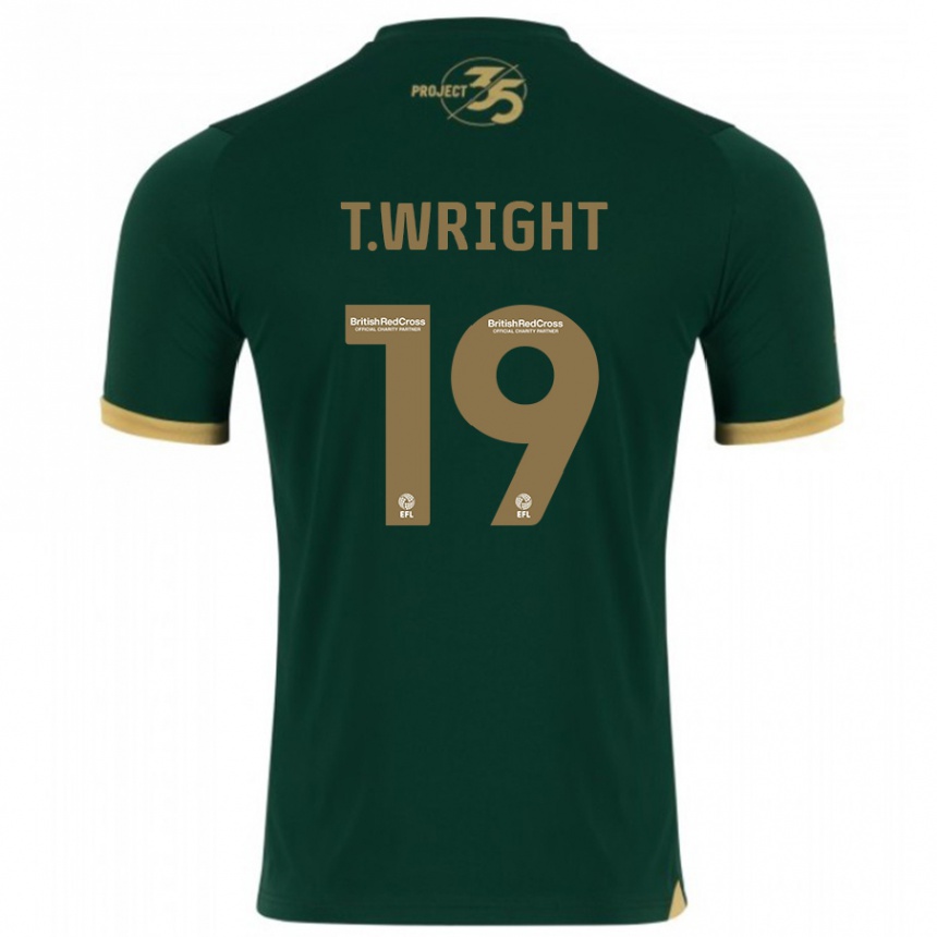 Herren Fußball Tyreik Wright #19 Grün Heimtrikot Trikot 2023/24 T-Shirt Luxemburg