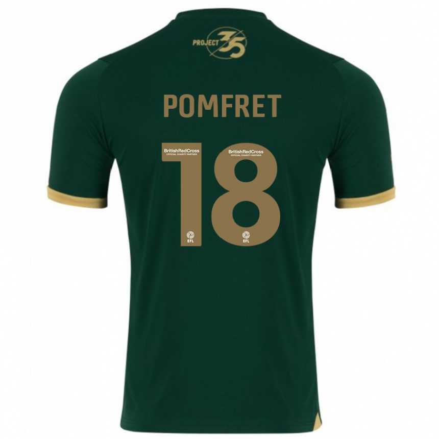 Herren Fußball Taya Pomfret #18 Grün Heimtrikot Trikot 2023/24 T-Shirt Luxemburg
