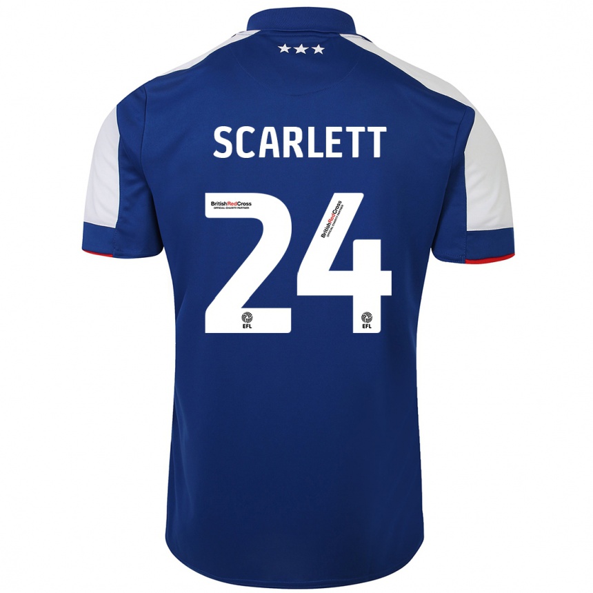 Herren Fußball Dane Scarlett #24 Blau Heimtrikot Trikot 2023/24 T-Shirt Luxemburg