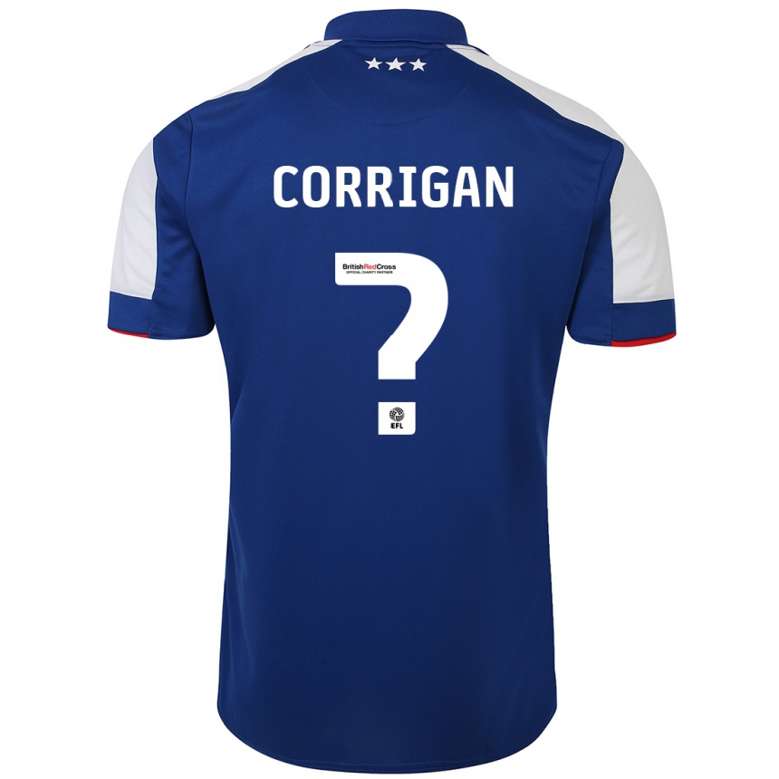 Herren Fußball Finlay Corrigan #0 Blau Heimtrikot Trikot 2023/24 T-Shirt Luxemburg