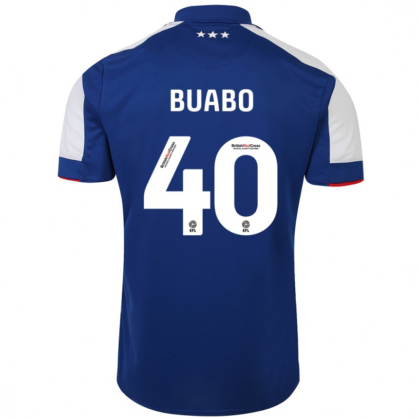 Herren Fußball Gerard Buabo #40 Blau Heimtrikot Trikot 2023/24 T-Shirt Luxemburg
