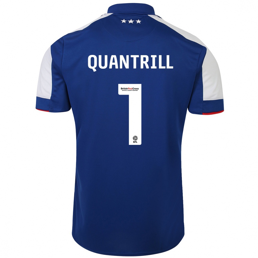 Herren Fußball Sarah Quantrill #1 Blau Heimtrikot Trikot 2023/24 T-Shirt Luxemburg