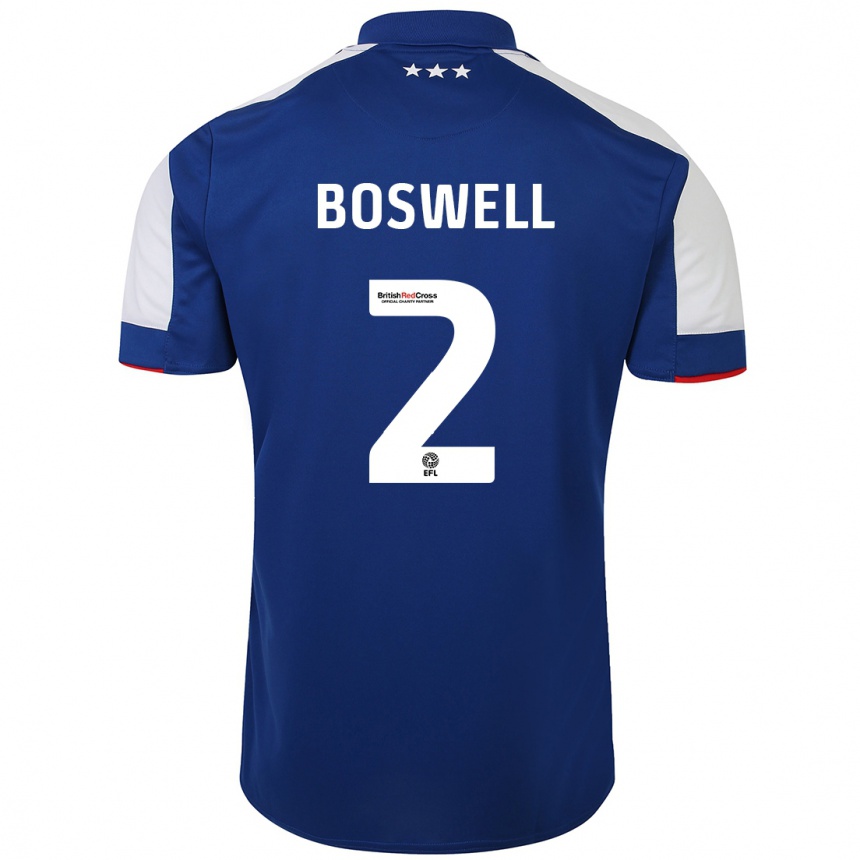 Herren Fußball Maria Boswell #2 Blau Heimtrikot Trikot 2023/24 T-Shirt Luxemburg