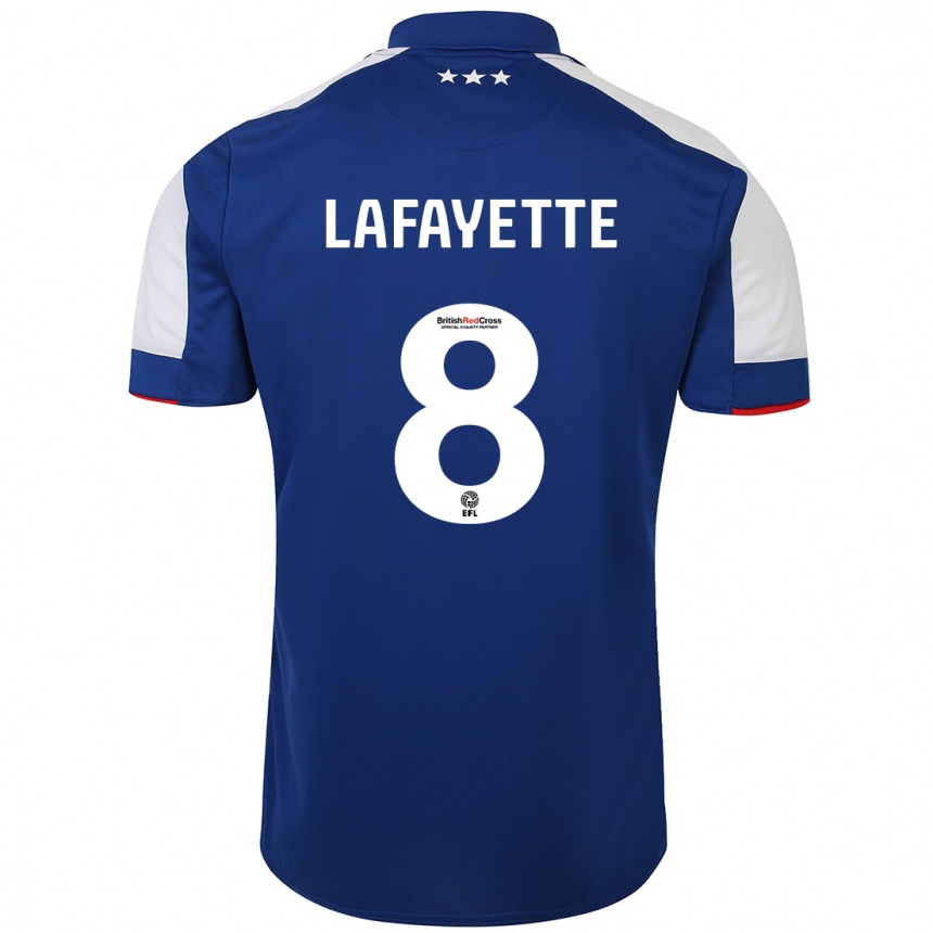 Herren Fußball Abbie Lafayette #8 Blau Heimtrikot Trikot 2023/24 T-Shirt Luxemburg