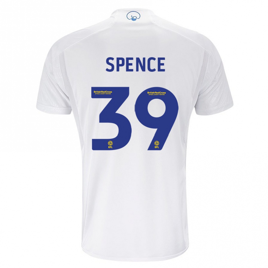 Herren Fußball Djed Spence #39 Weiß Heimtrikot Trikot 2023/24 T-Shirt Luxemburg