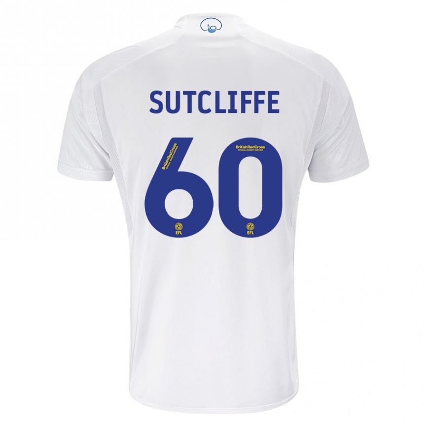 Herren Fußball Harvey Sutcliffe #60 Weiß Heimtrikot Trikot 2023/24 T-Shirt Luxemburg