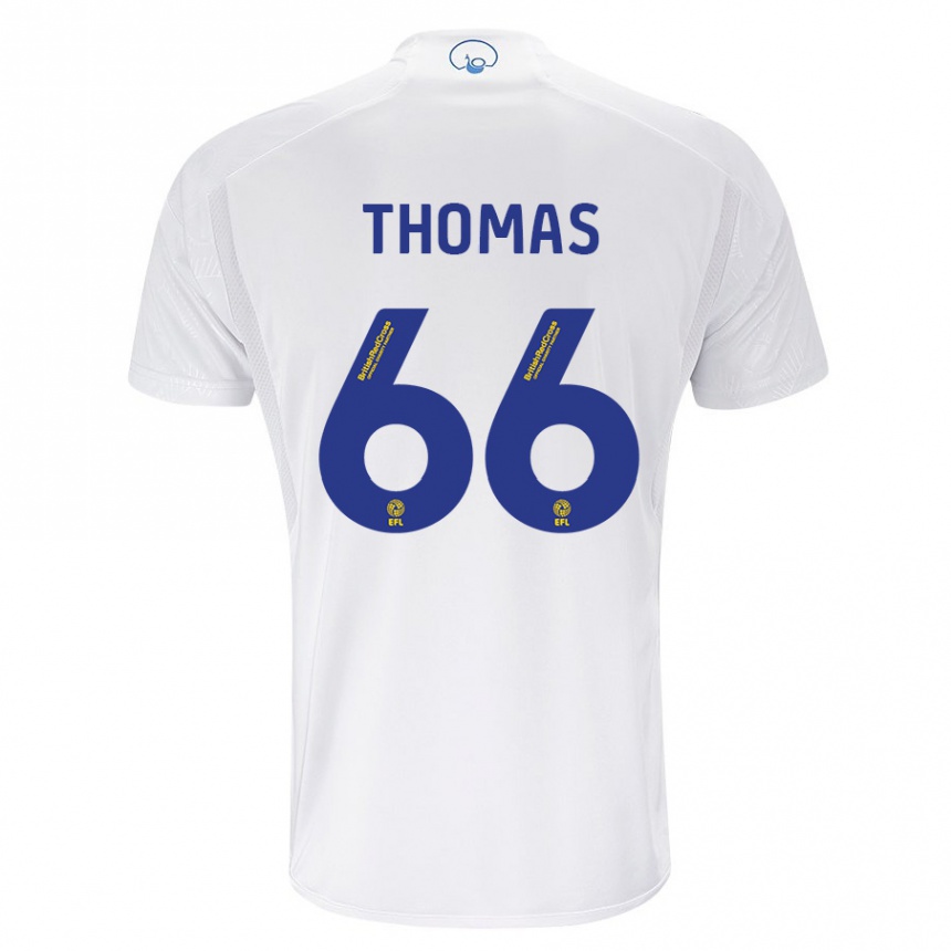 Herren Fußball Luca Thomas #66 Weiß Heimtrikot Trikot 2023/24 T-Shirt Luxemburg