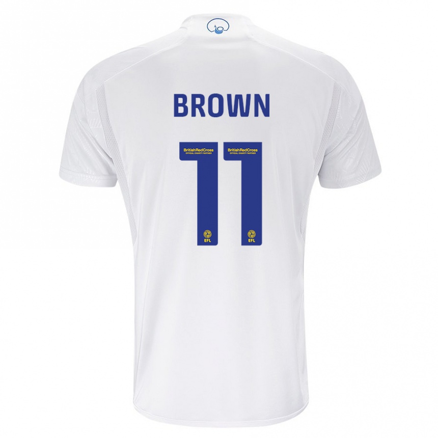 Herren Fußball Abbie Brown #11 Weiß Heimtrikot Trikot 2023/24 T-Shirt Luxemburg