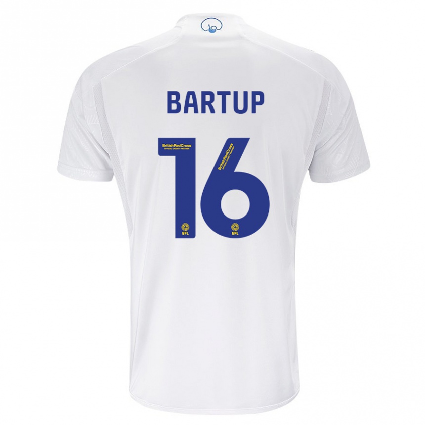 Herren Fußball Laura Bartup #16 Weiß Heimtrikot Trikot 2023/24 T-Shirt Luxemburg