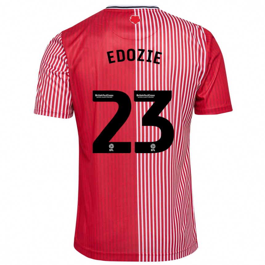 Herren Fußball Samuel Edozie #23 Rot Heimtrikot Trikot 2023/24 T-Shirt Luxemburg