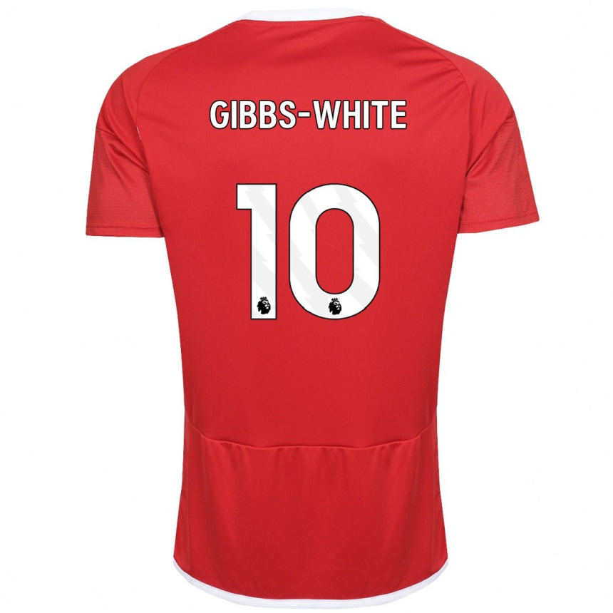 Herren Fußball Morgan Gibbs-White #10 Rot Heimtrikot Trikot 2023/24 T-Shirt Luxemburg
