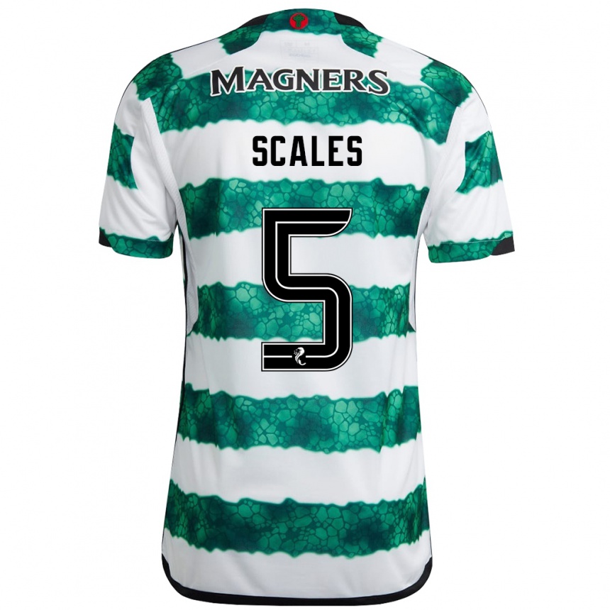 Herren Fußball Liam Scales #5 Grün Heimtrikot Trikot 2023/24 T-Shirt Luxemburg