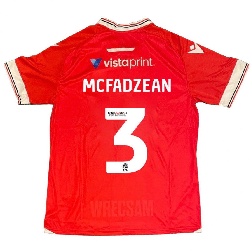 Herren Fußball Callum Mcfadzean #3 Rot Heimtrikot Trikot 2023/24 T-Shirt Luxemburg