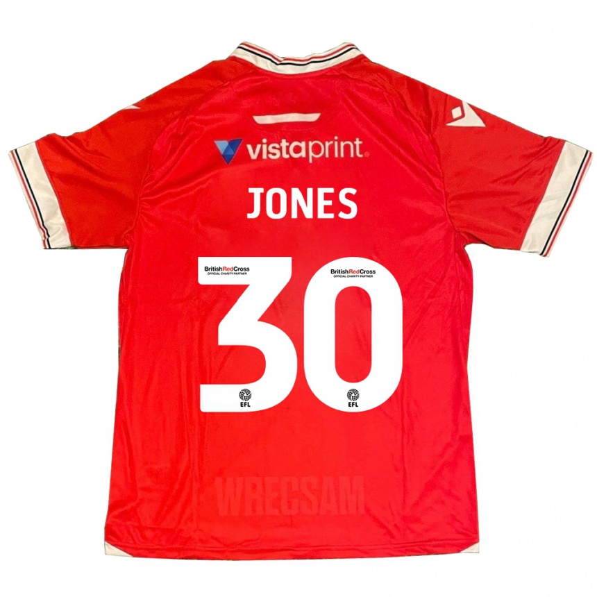 Herren Fußball James Jones #30 Rot Heimtrikot Trikot 2023/24 T-Shirt Luxemburg
