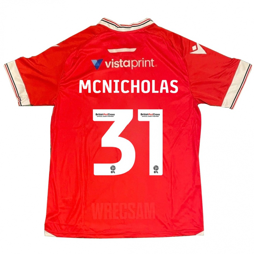 Herren Fußball Luke Mcnicholas #31 Rot Heimtrikot Trikot 2023/24 T-Shirt Luxemburg