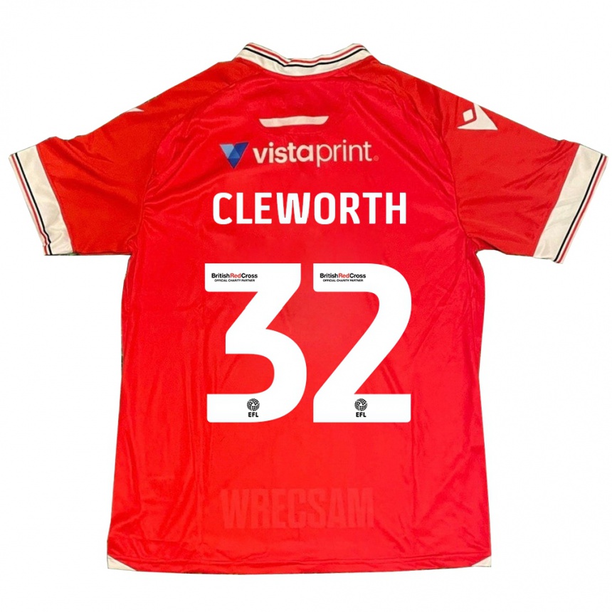 Herren Fußball Max Cleworth #32 Rot Heimtrikot Trikot 2023/24 T-Shirt Luxemburg