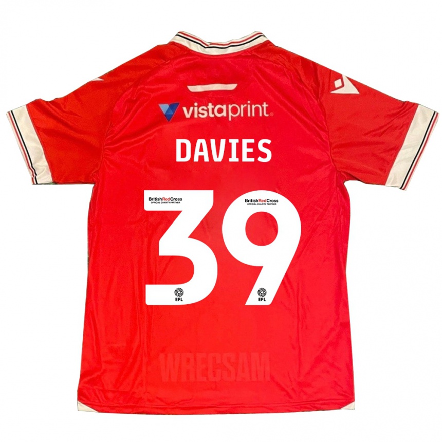 Herren Fußball Daniel Davies #39 Rot Heimtrikot Trikot 2023/24 T-Shirt Luxemburg
