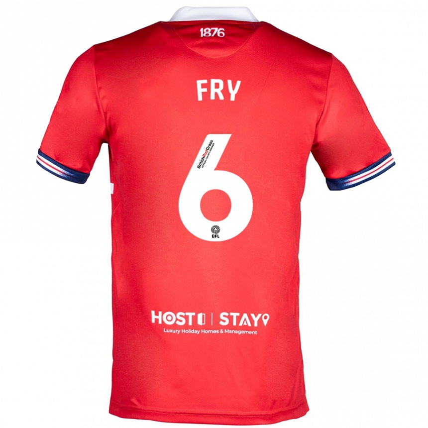 Herren Fußball Dael Fry #6 Rot Heimtrikot Trikot 2023/24 T-Shirt Luxemburg