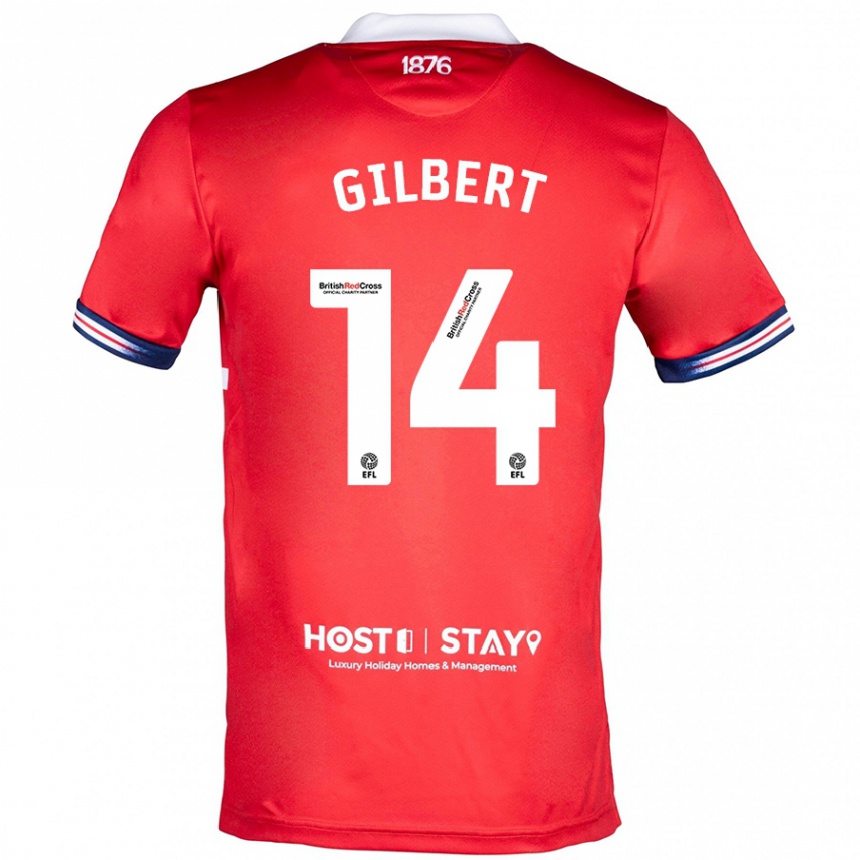 Herren Fußball Alex Gilbert #14 Rot Heimtrikot Trikot 2023/24 T-Shirt Luxemburg